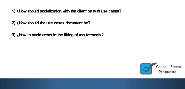 Example of a requirement for use cases for a new process